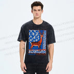 Unisex Nara Deer Printed Washed Tee