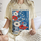 Unisex Yayoi Kusama Flowers Printed Washed Tee