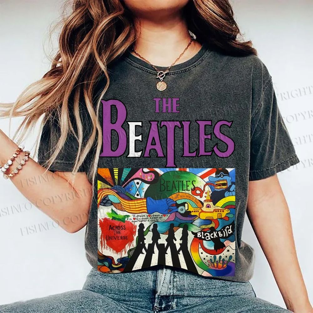 Unisex The Beatles Printed Washed Tee