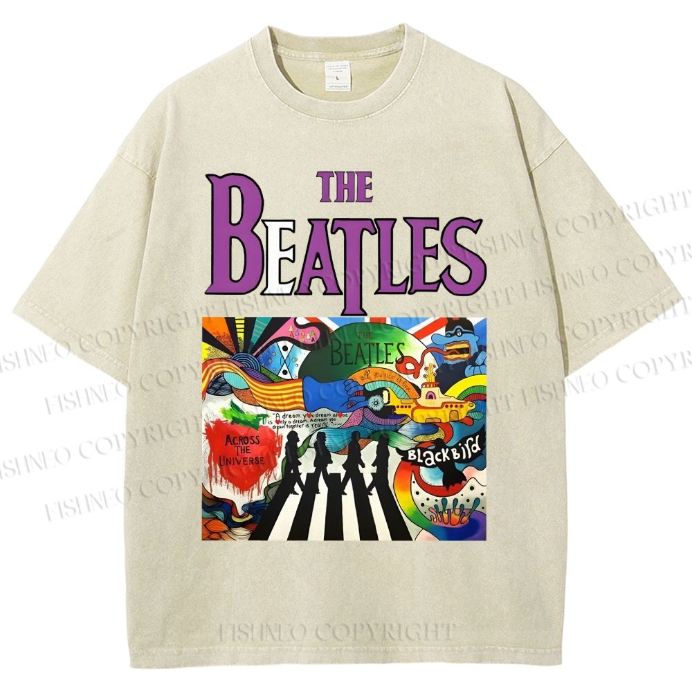 Unisex The Beatles Printed Washed Tee