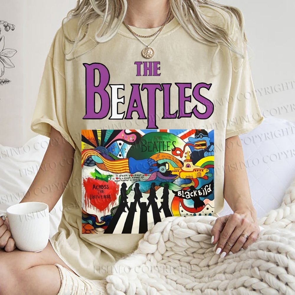 Unisex The Beatles Printed Washed Tee