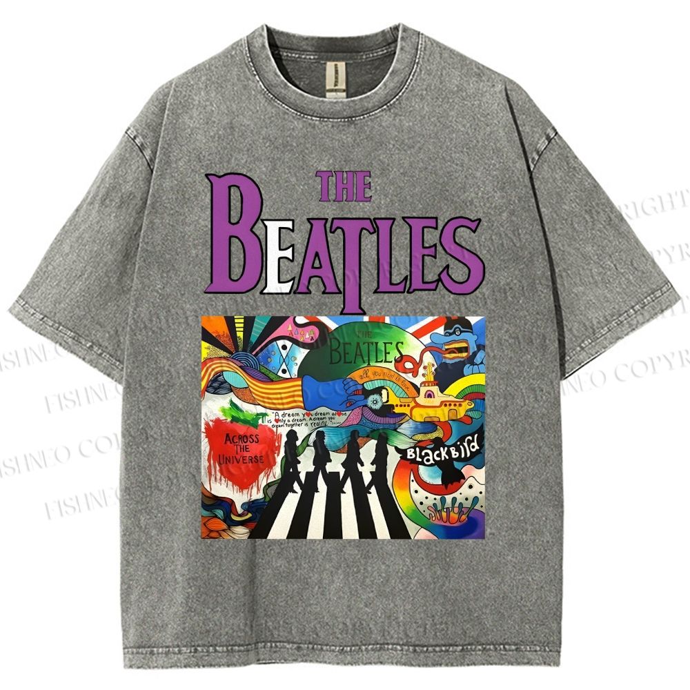Unisex The Beatles Printed Washed Tee
