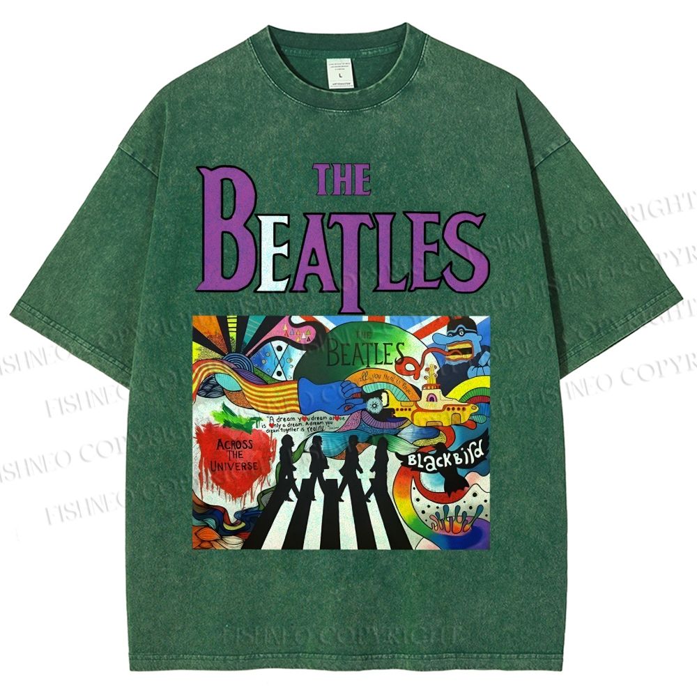Unisex The Beatles Printed Washed Tee
