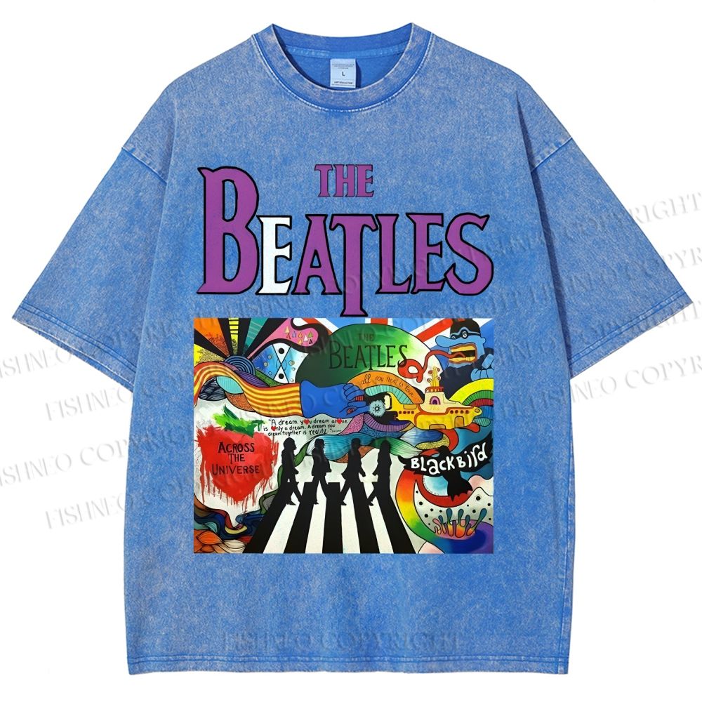 Unisex The Beatles Printed Washed Tee