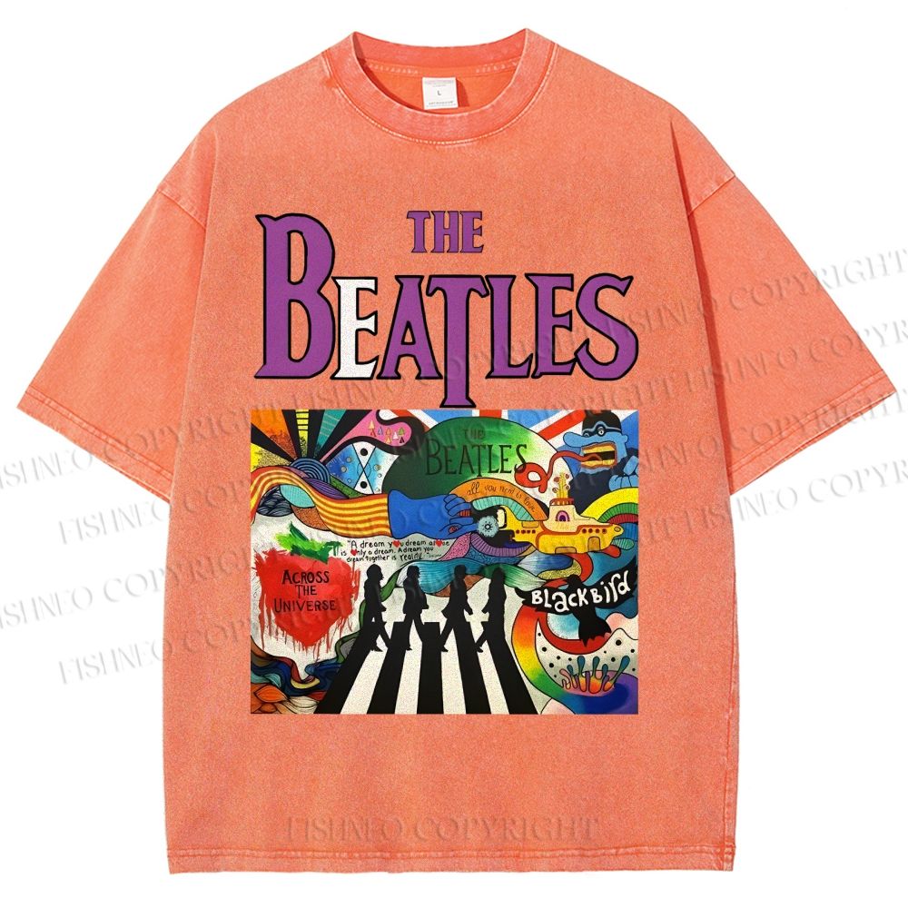 Unisex The Beatles Printed Washed Tee