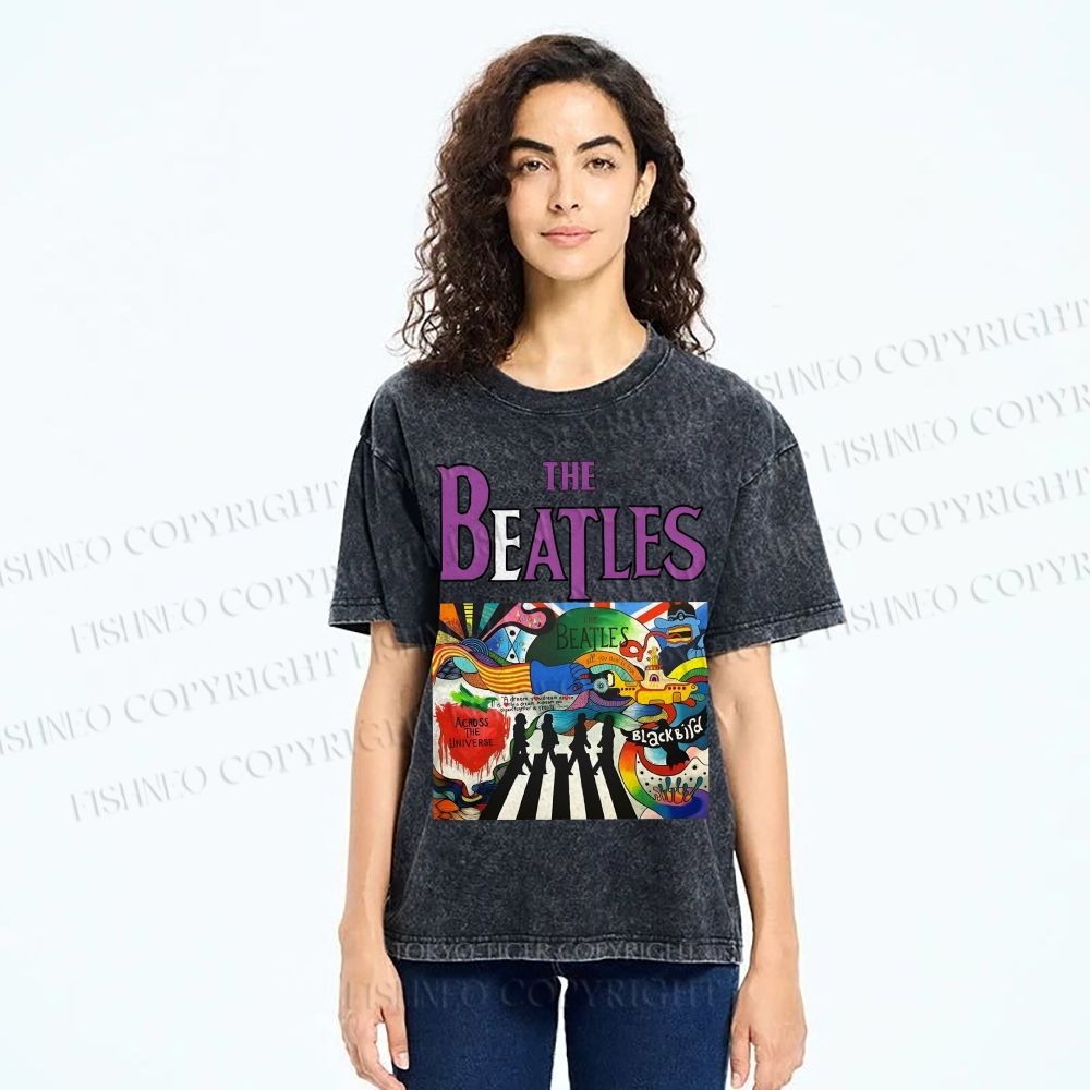 Unisex The Beatles Printed Washed Tee