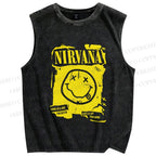 Unisex Nirvana Printed Washed Tank Top