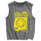 Unisex Nirvana Printed Washed Tank Top