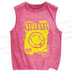 Unisex Nirvana Printed Washed Tank Top