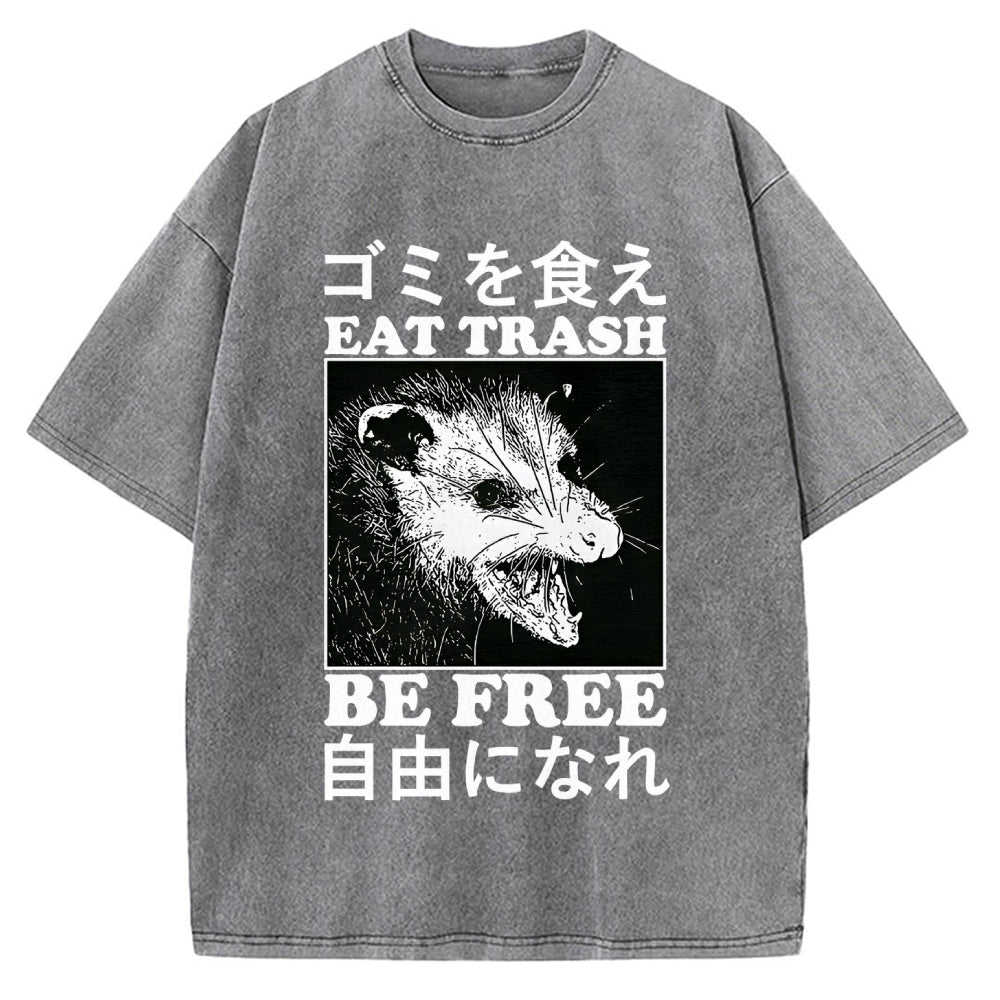 Eat Trash Be Free Vintage Washed T-shirt