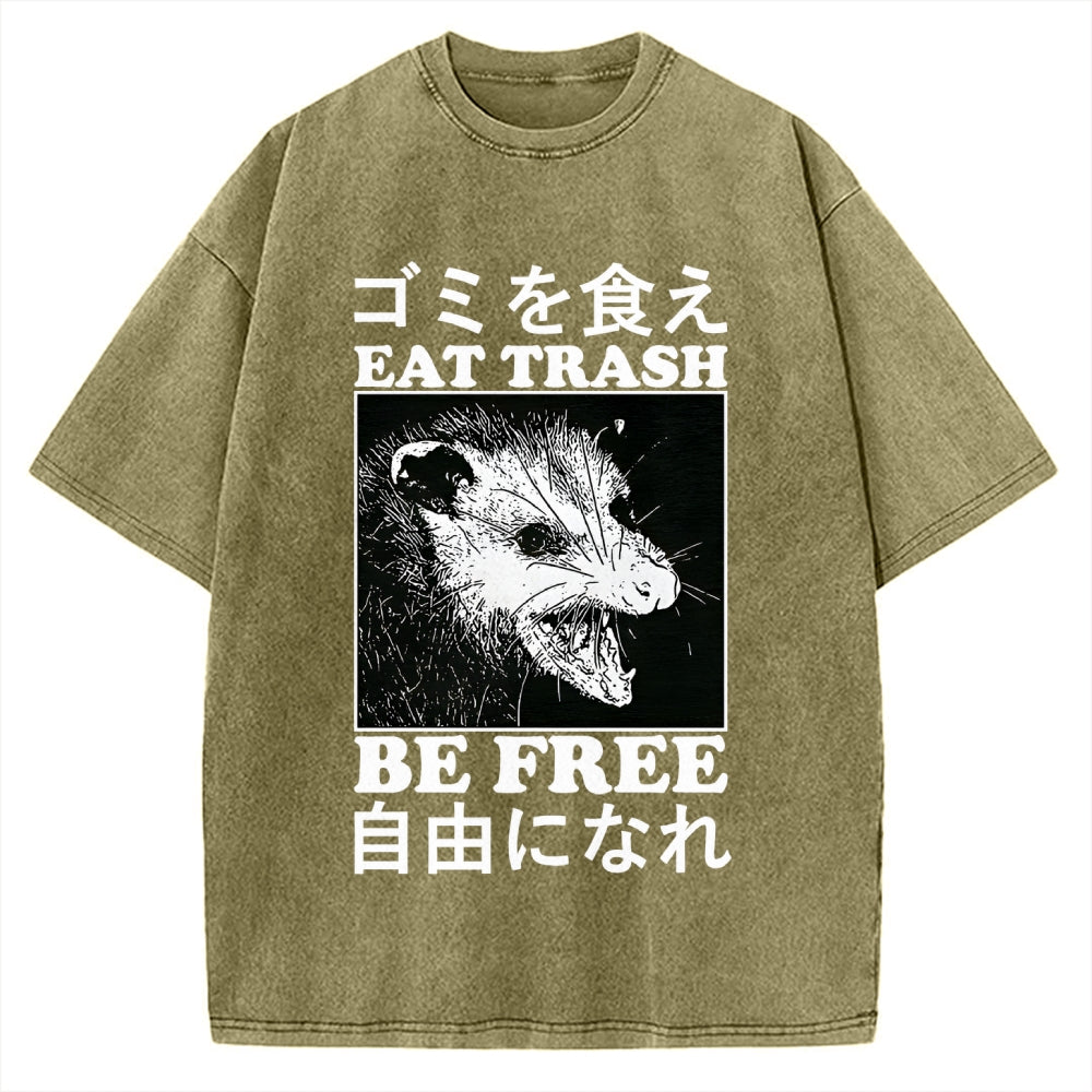 Eat Trash Be Free Vintage Washed T-shirt