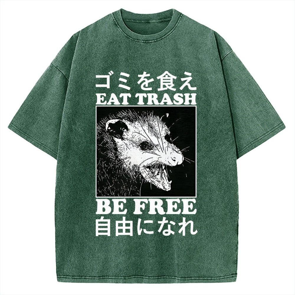 Eat Trash Be Free Vintage Washed T-shirt
