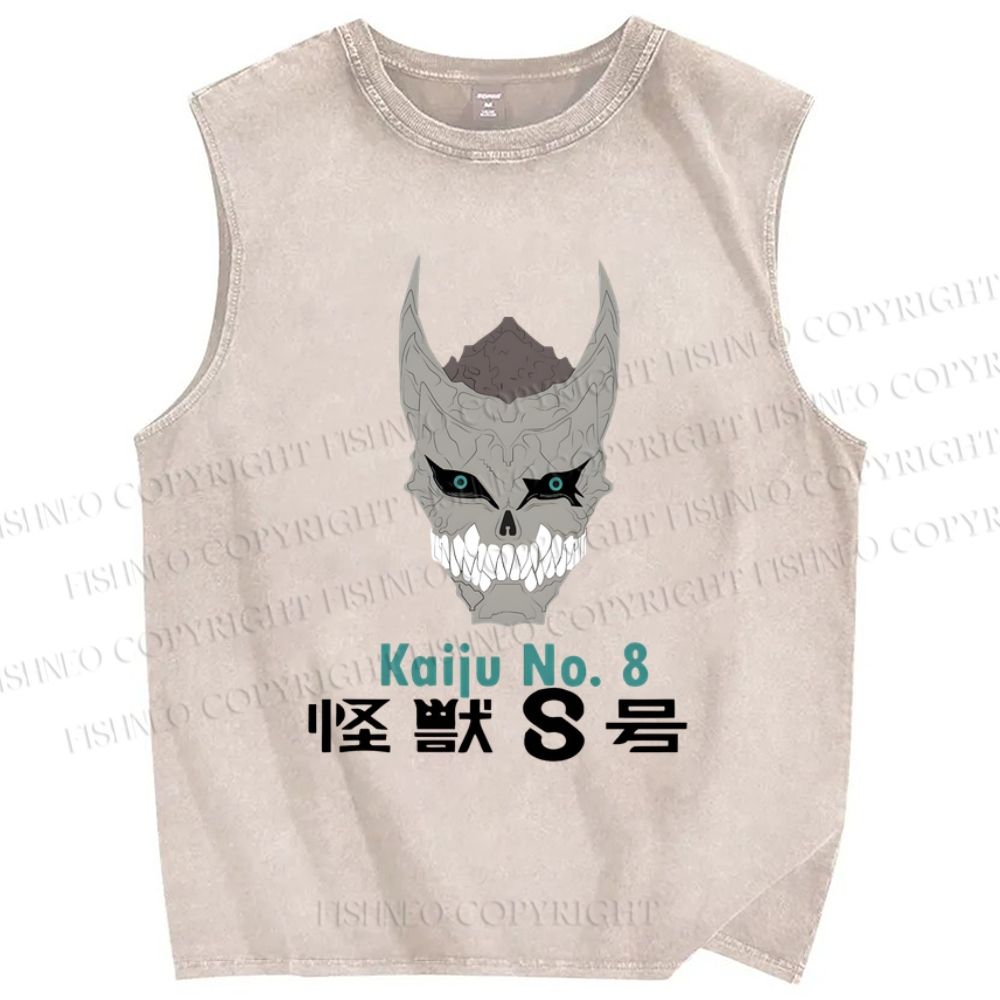Unisex Monster Printed Washed Tank Top