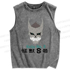 Unisex Monster Printed Washed Tank Top