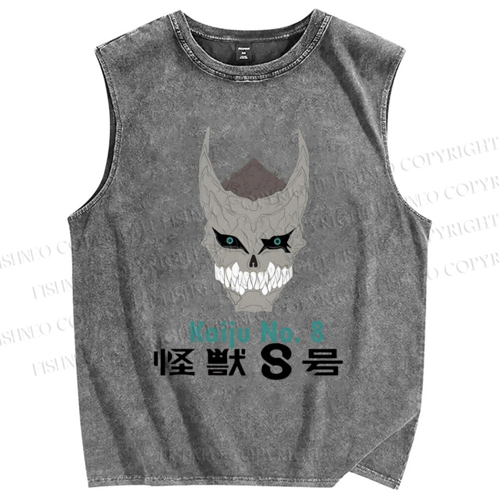 Unisex Monster Printed Washed Tank Top