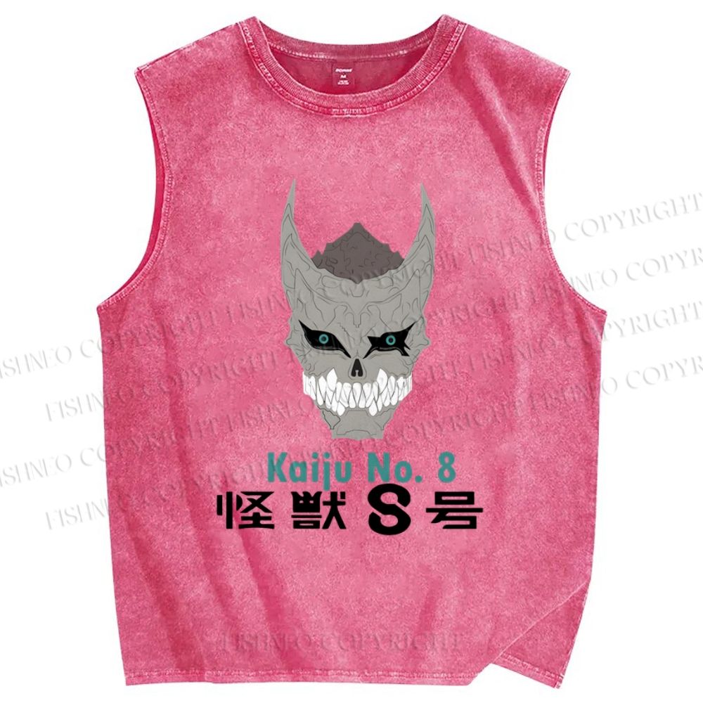 Unisex Monster Printed Washed Tank Top