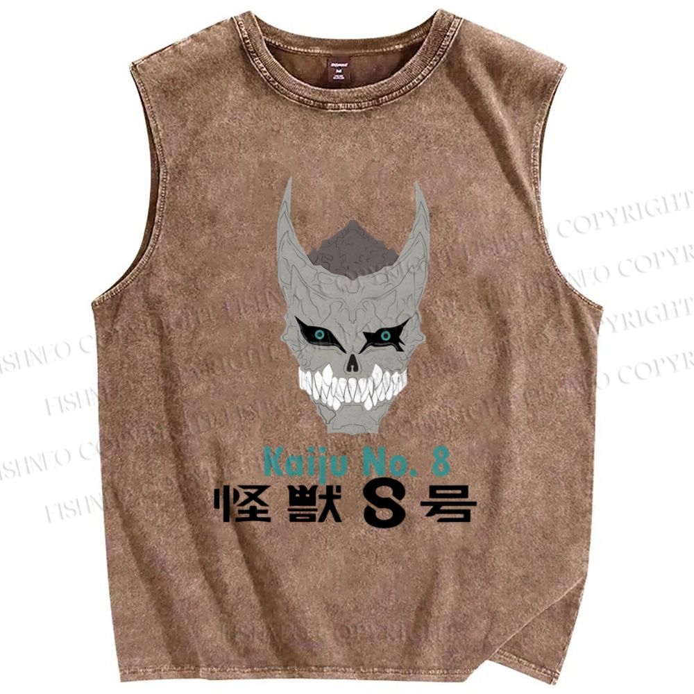 Unisex Monster Printed Washed Tank Top