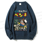 Unisex Vintage Japanese Graffiti Printed Sweatshirt