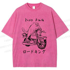 Unisex Weird Cat Road King Printed Washed Tee