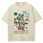 Unisex Funny Pig Printed Washed Tee