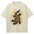 Unisex Funny Eye Monster Printed Washed Tee