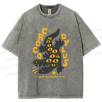 Unisex Funny Eye Monster Printed Washed Tee