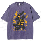 Unisex Funny Eye Monster Printed Washed Tee