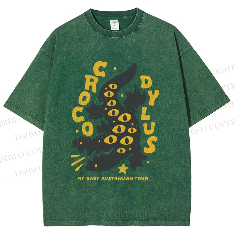 Unisex Funny Eye Monster Printed Washed Tee