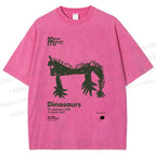 Unisex Dinosaurs Printed Washed Tee