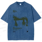 Unisex Dinosaurs Printed Washed Tee