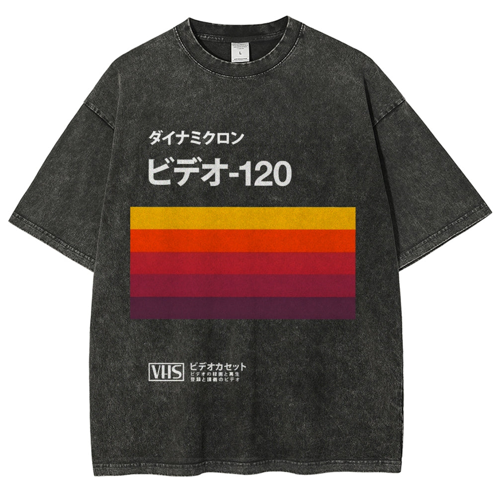 Japanese VHS Tape Retro Vintage Washed T-shirt