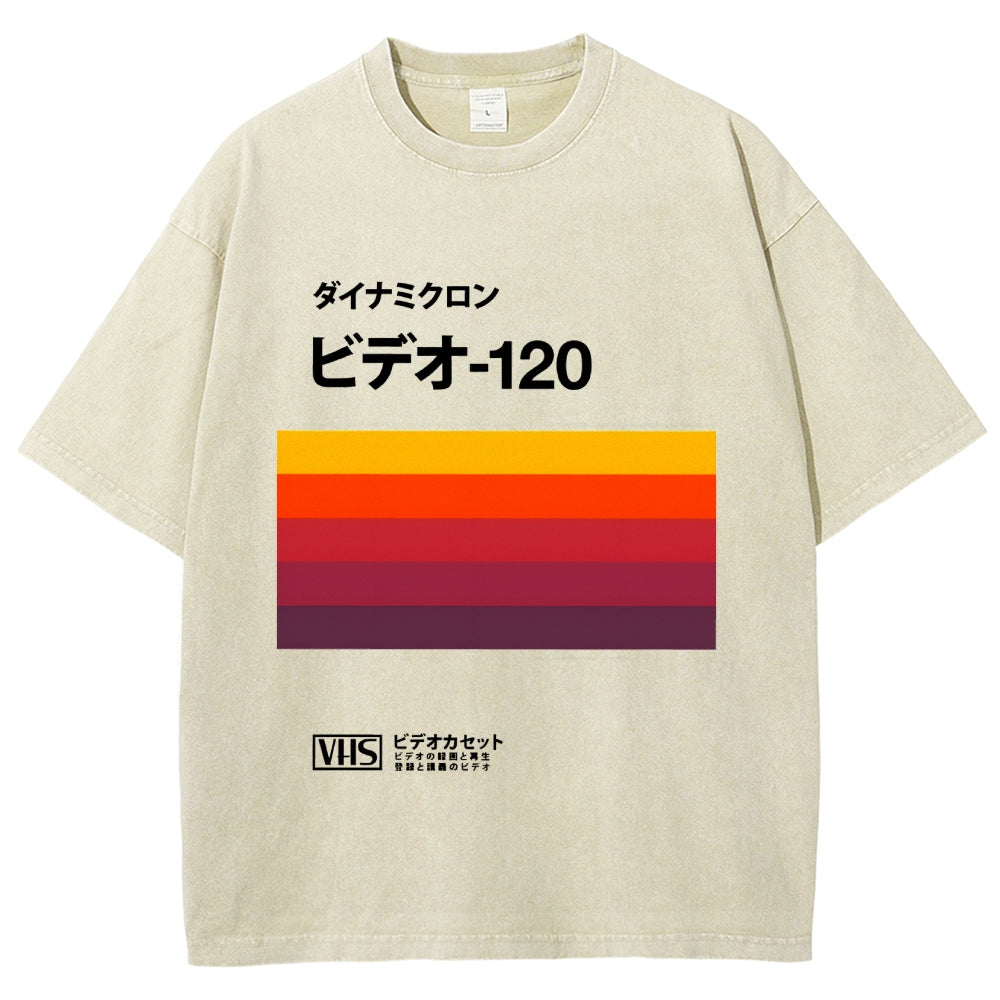 Japanese VHS Tape Retro Vintage Washed T-shirt