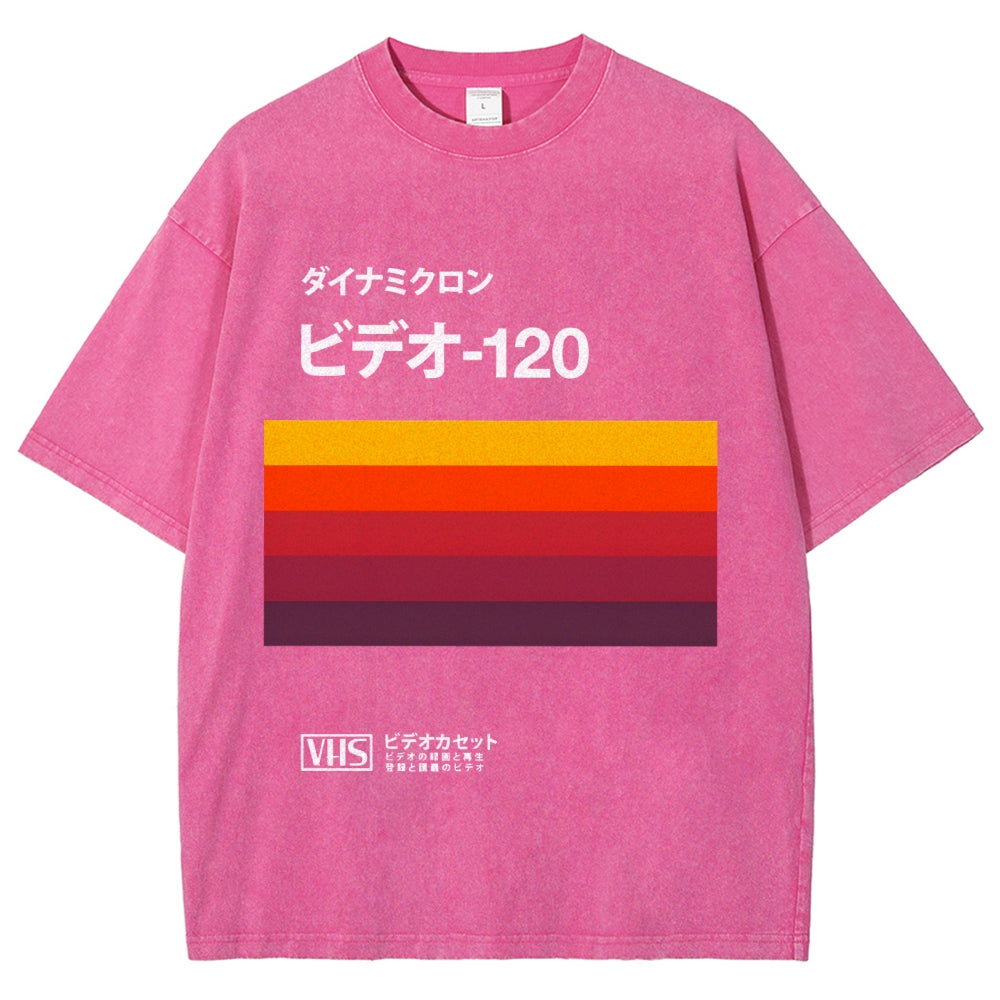 Japanese VHS Tape Retro Vintage Washed T-shirt