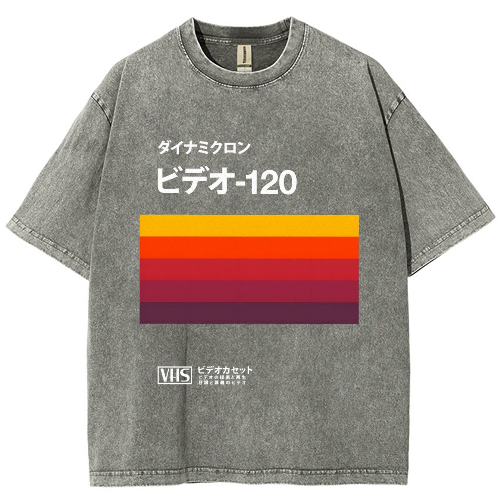 Japanese VHS Tape Retro Vintage Washed T-shirt