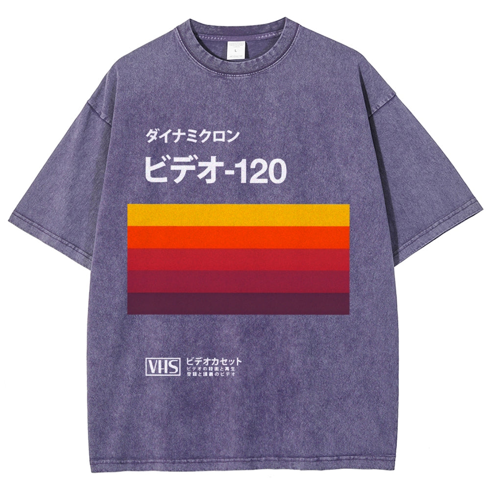 Japanese VHS Tape Retro Vintage Washed T-shirt