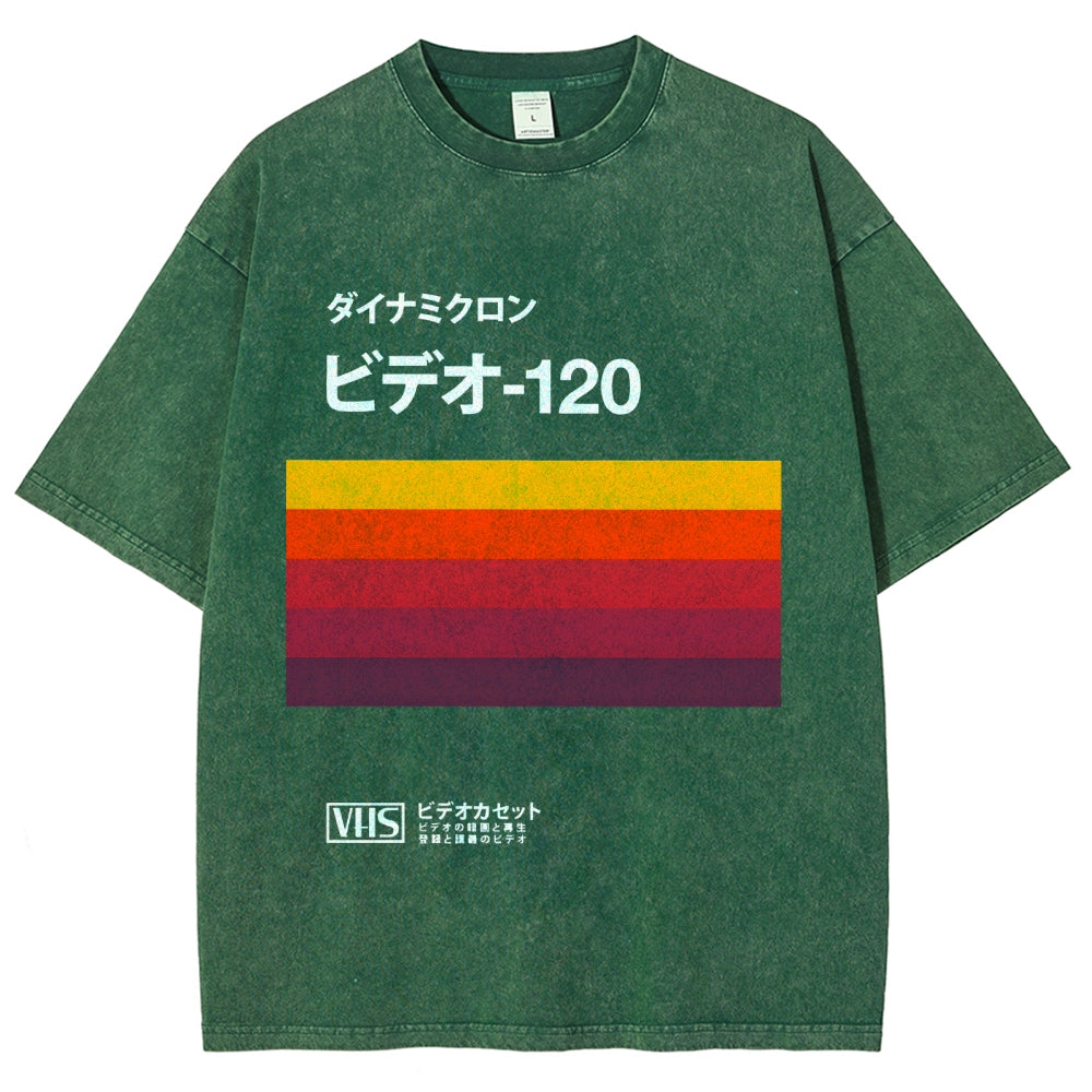 Japanese VHS Tape Retro Vintage Washed T-shirt