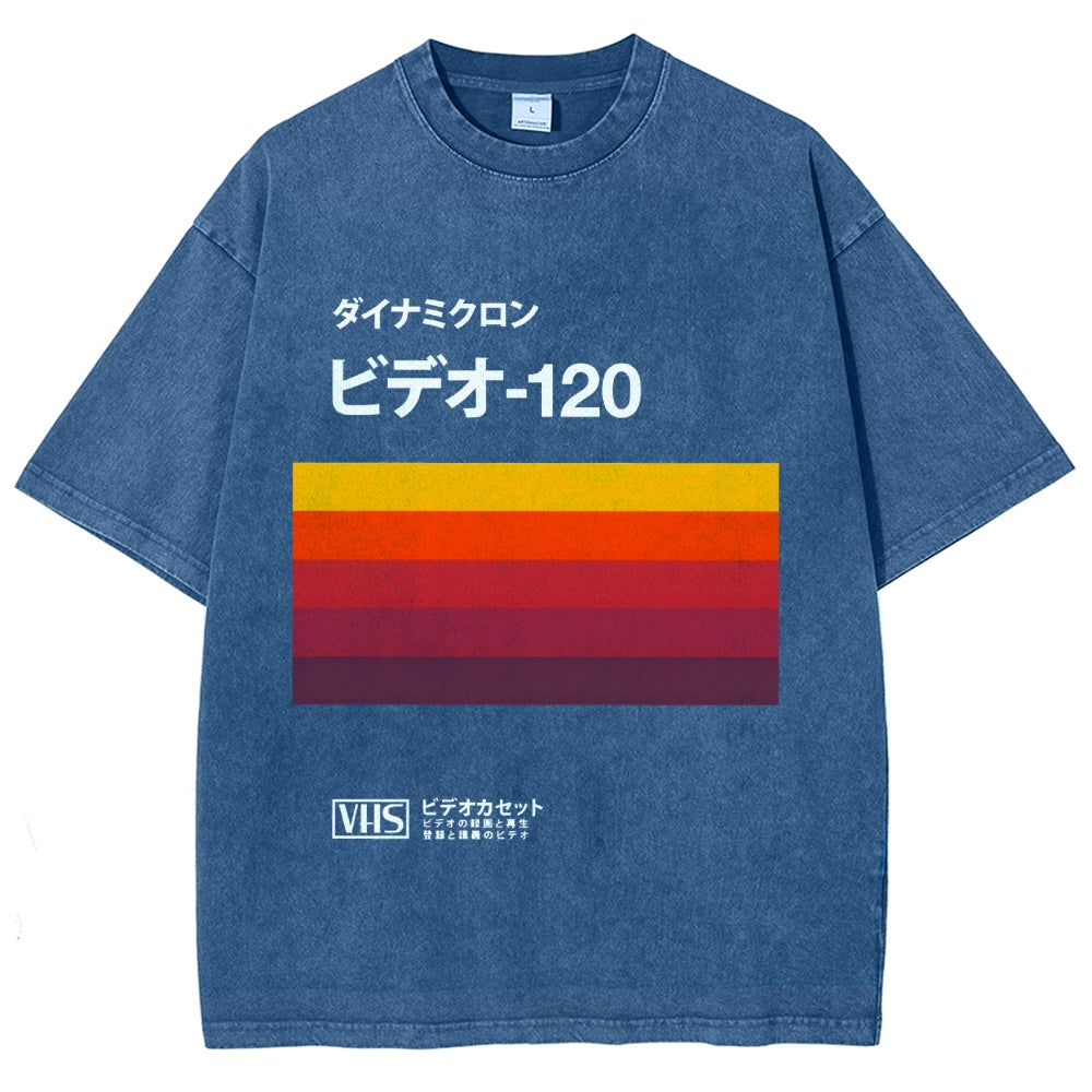 Japanese VHS Tape Retro Vintage Washed T-shirt