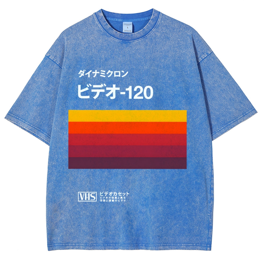 Japanese VHS Tape Retro Vintage Washed T-shirt