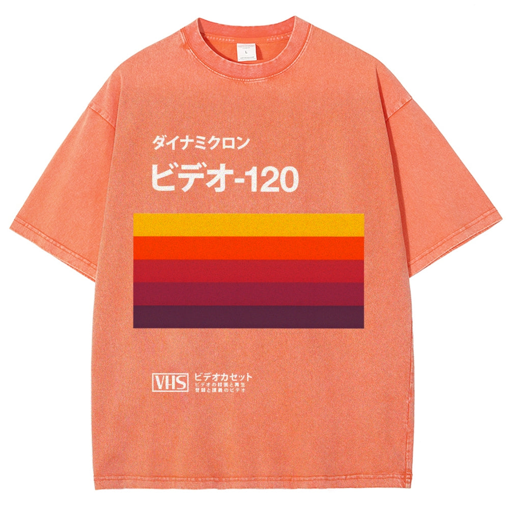 Japanese VHS Tape Retro Vintage Washed T-shirt