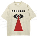 Unisex Bauhaus Red Black Eyes Printed Washed Tee