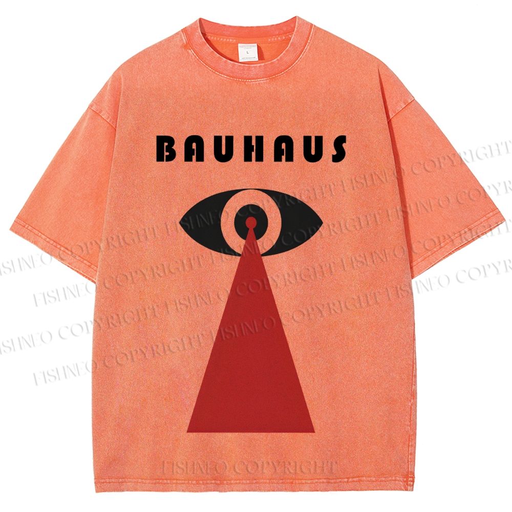 Unisex Bauhaus Red Black Eyes Printed Washed Tee