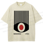 Unisex Bauhaus Red Black Eyes Printed Washed Tee