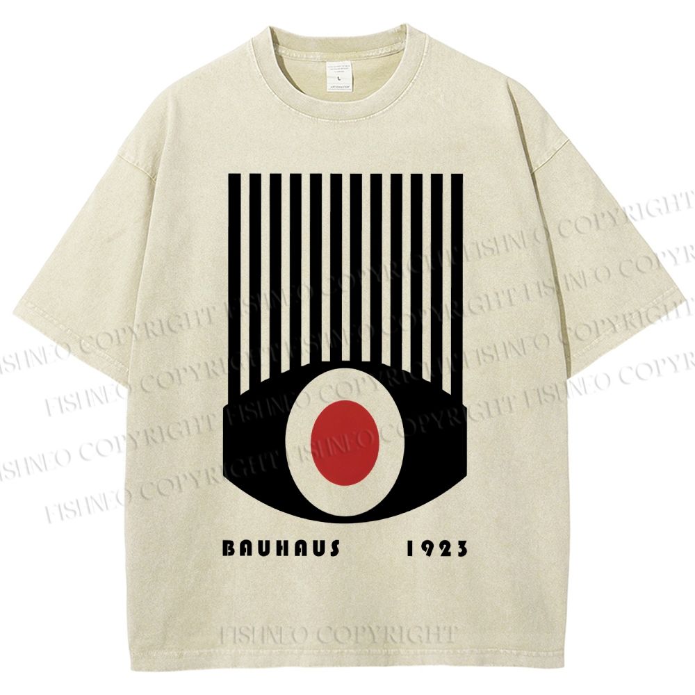 Unisex Bauhaus Red Black Eyes Printed Washed Tee