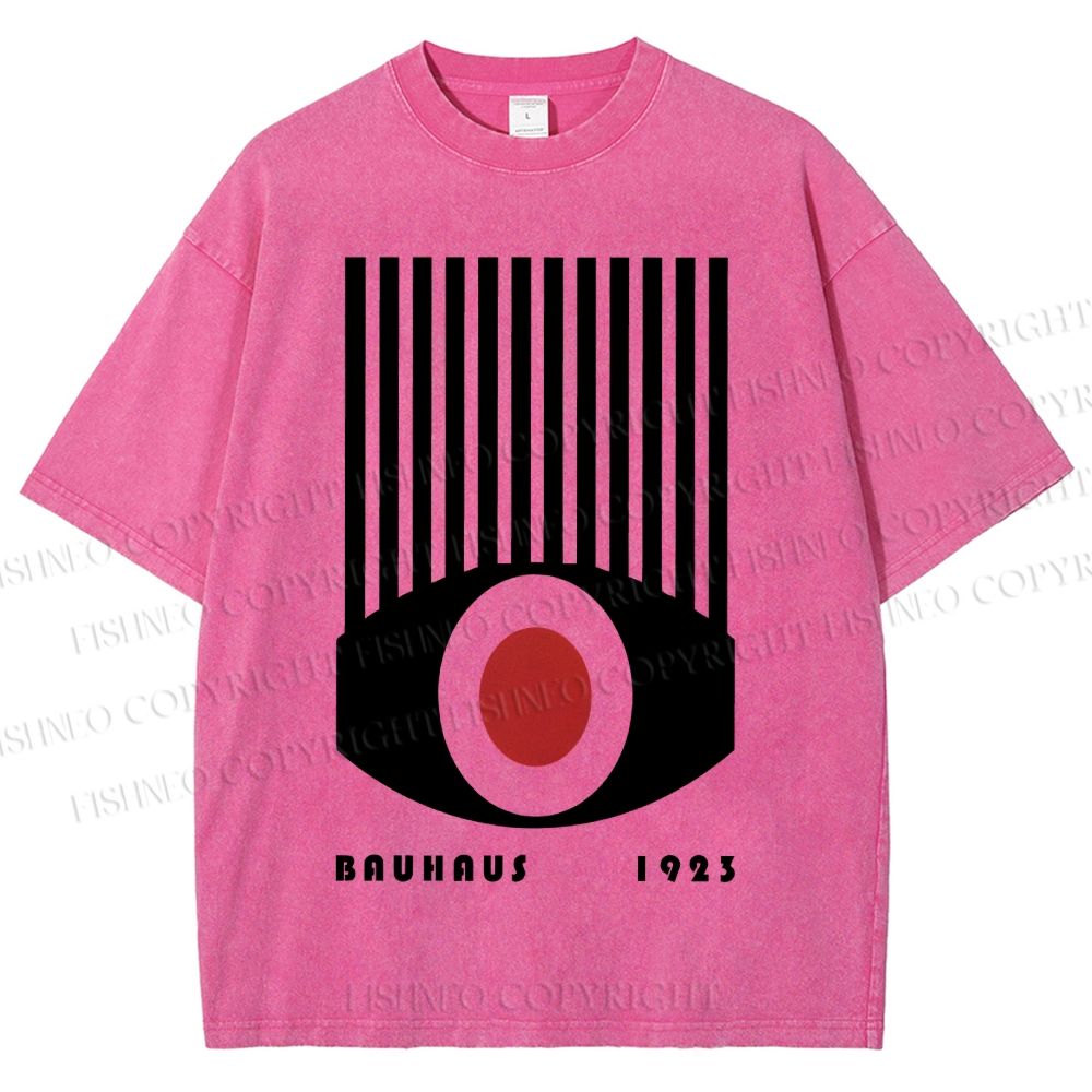 Unisex Bauhaus Red Black Eyes Printed Washed Tee