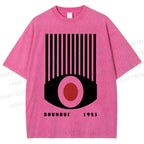 Unisex Bauhaus Red Black Eyes Printed Washed Tee