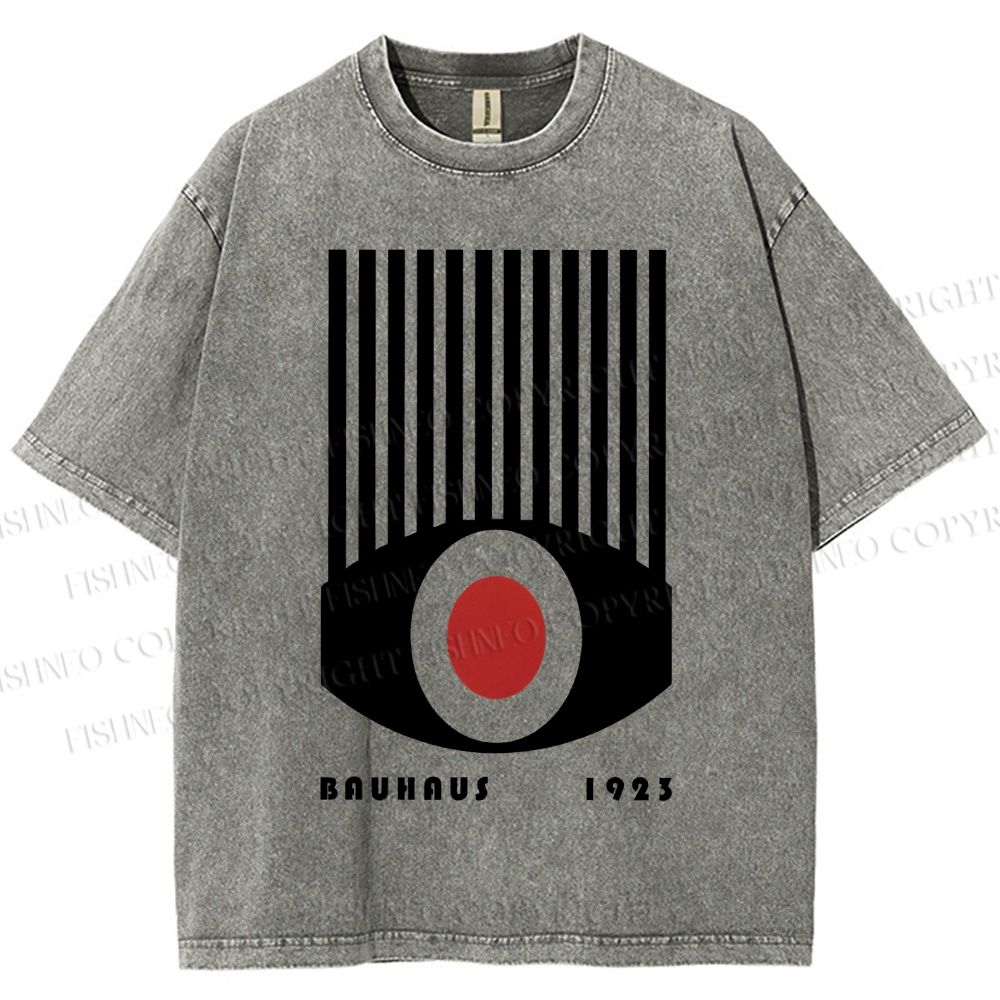 Unisex Bauhaus Red Black Eyes Printed Washed Tee