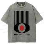 Unisex Bauhaus Red Black Eyes Printed Washed Tee