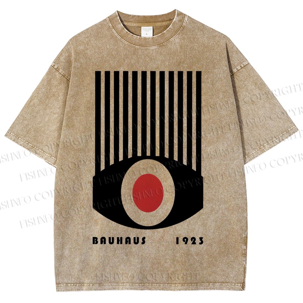 Unisex Bauhaus Red Black Eyes Printed Washed Tee