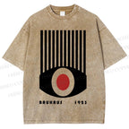 Unisex Bauhaus Red Black Eyes Printed Washed Tee
