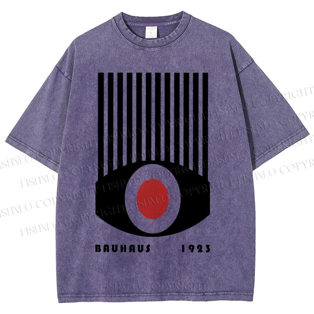 Unisex Bauhaus Red Black Eyes Printed Washed Tee